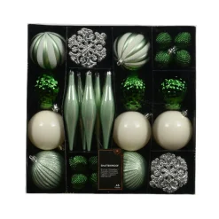 KAEMINGK Kit de décoration de sapin de Noël Christmas et blanc laine Vert matcha Outlet