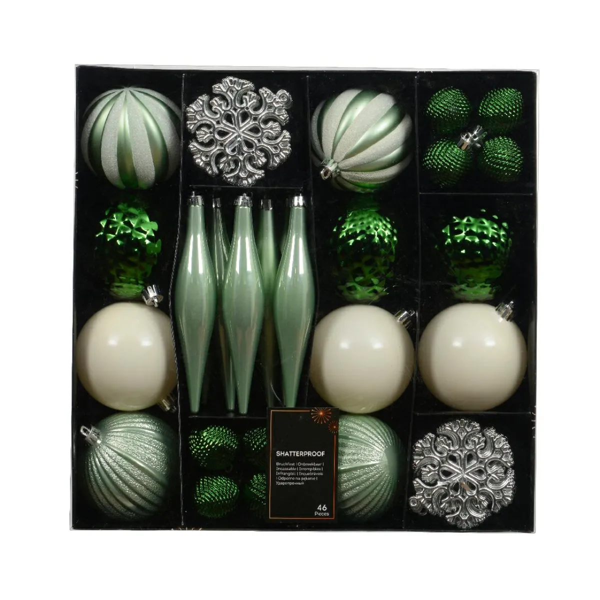 KAEMINGK Kit de décoration de sapin de Noël Christmas et blanc laine Vert matcha Outlet