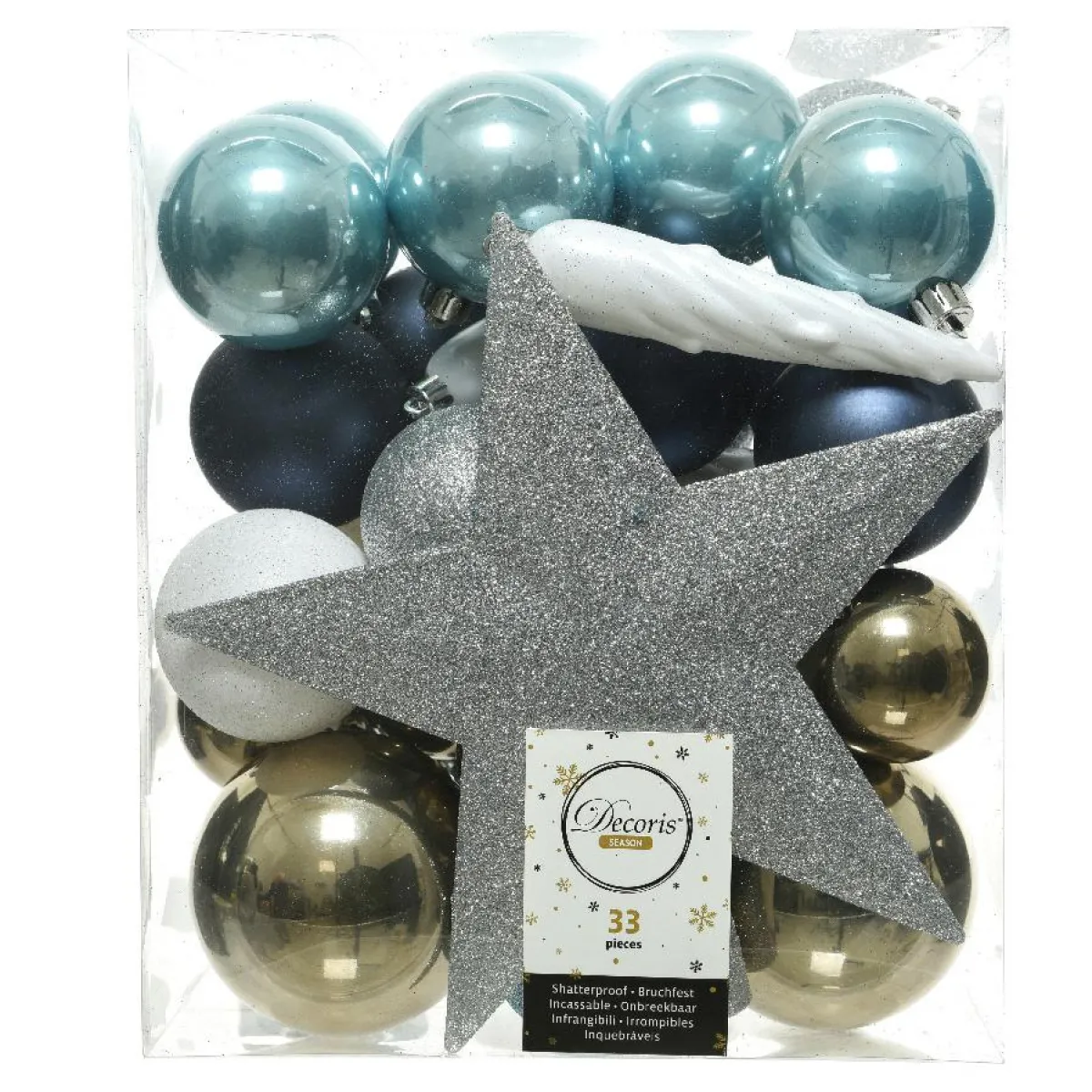 KAEMINGK Kit de décoration de sapin de Noël Novae multi Argent Bleu nuit Outlet