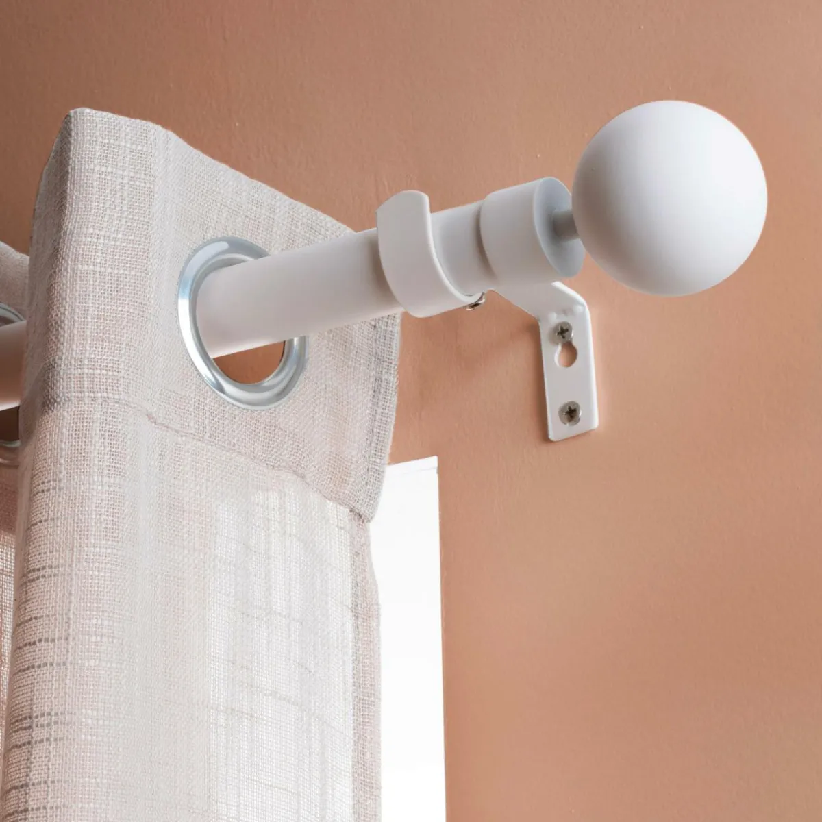 LUANCE Kit de tringle extensible (L210 - L380 cm / D28 mm) Gaïa Blanc Clearance