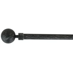 LUANCE Kit de tringle extensible (L120 - L210 cm / D19 mm) Basic et argent Noir Outlet