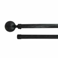 LUANCE Kit de tringle extensible double barres (L120 - L210 cm / D19 mm) Paloma et argent Noir New