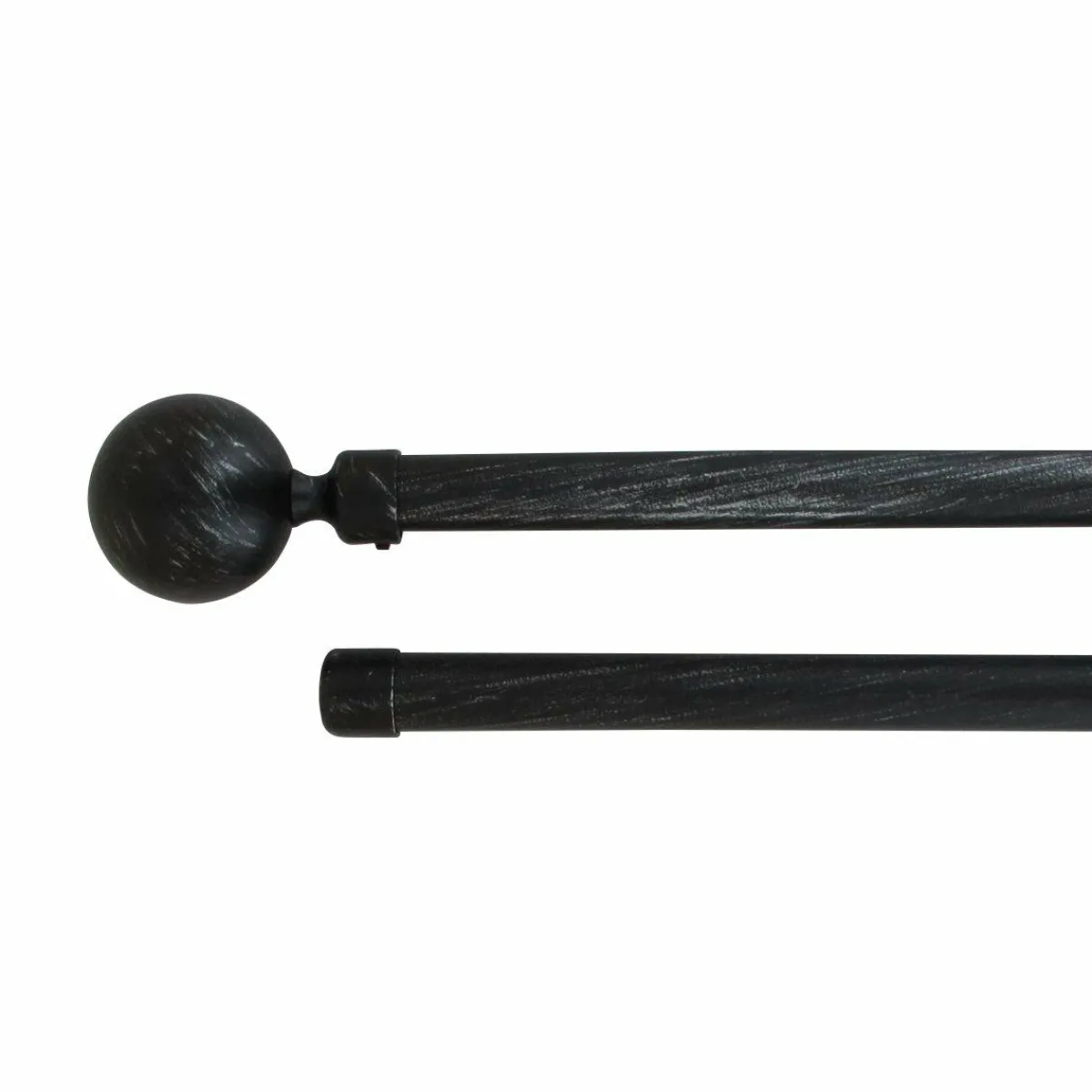 LUANCE Kit de tringle extensible double barres (L120 - L210 cm / D19 mm) Paloma et argent Noir New