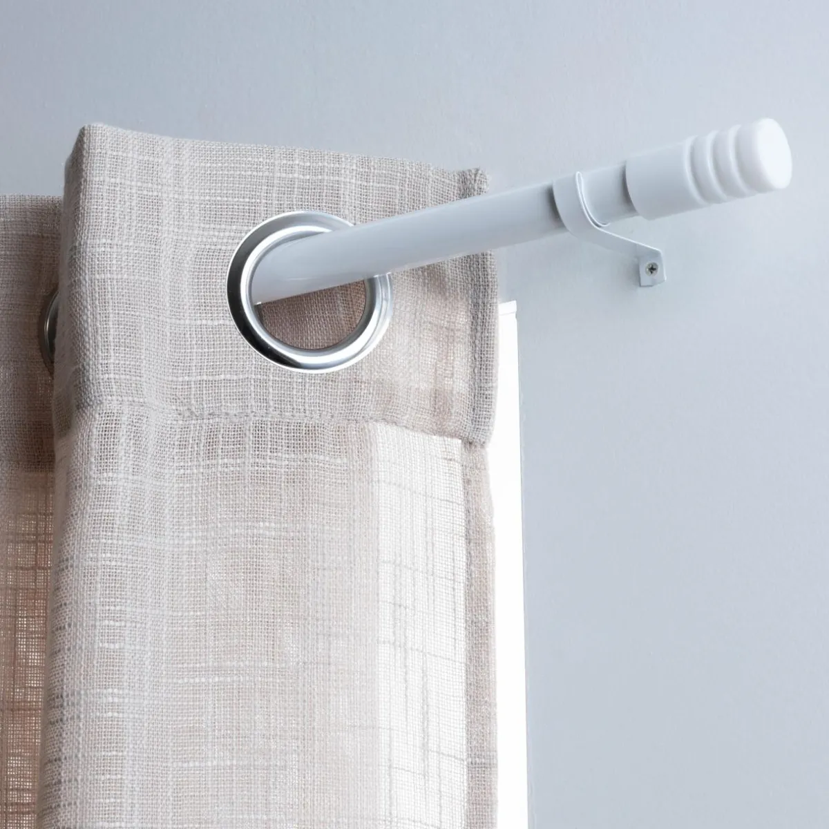 LUANCE Kit de tringle extensible (170 à 300 cm) Cylindre strié Blanc Online