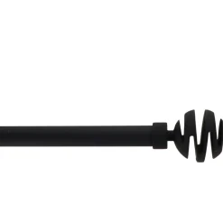 LUANCE Kit de tringle rideau extensible (L120 - L210 cm / D19 mm) Villalouise mat Noir Best