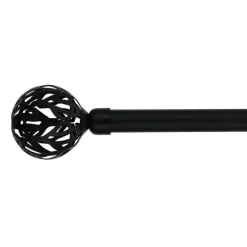 LUANCE Kit de tringle rideau extensible (L210 - L380 cm / D19 mm) Vintage mat Noir Outlet