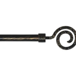 LUANCE Kit de tringle rideau extensible (L210 - L380 cm / D19 mm) Demeure Noir Outlet
