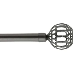 LUANCE Kit de tringle rideau extensible (L120 - L210 cm / D19 mm) Facette béton Gris New