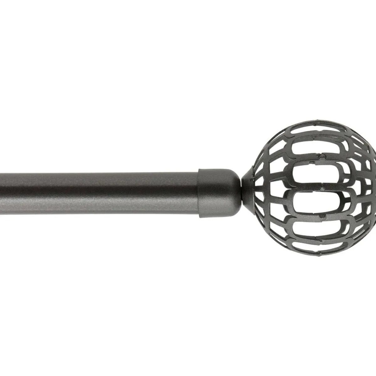 LUANCE Kit de tringle rideau extensible (L120 - L210 cm / D19 mm) Facette béton Gris New