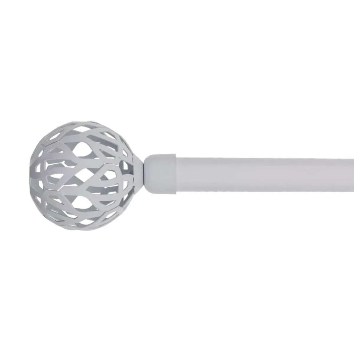 LUANCE Kit de tringle rideau extensible (L210 - L380 cm / D19 mm) Vintage mat Blanc Discount