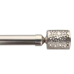 LUANCE Kit de tringle rideau extensible (L210 - L380 cm / D28 mm) Photophore Argent Clearance