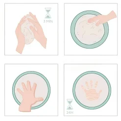 OSTARIA Kit empreinte pour bébé argile Rond Multicolore Hot