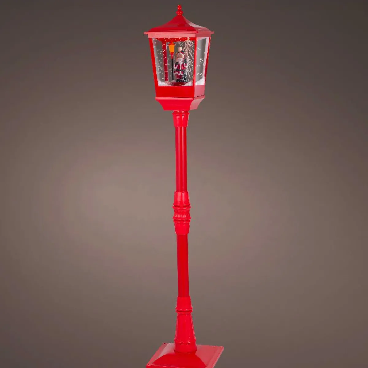 KAEMINGK Lampadaire de Noël illuminé, musical et animé 10 LED (H135 cm) Neige tombante Rouge Clearance