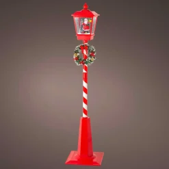 KAEMINGK Lampadaire de Noël illuminé et animé 33 LED (H180 cm) Neige tombante Rouge Online