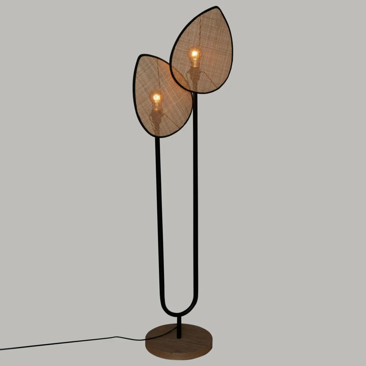 ATMOSPHERA Lampadaire double en rotin (H143 cm) Olme Beige Hot
