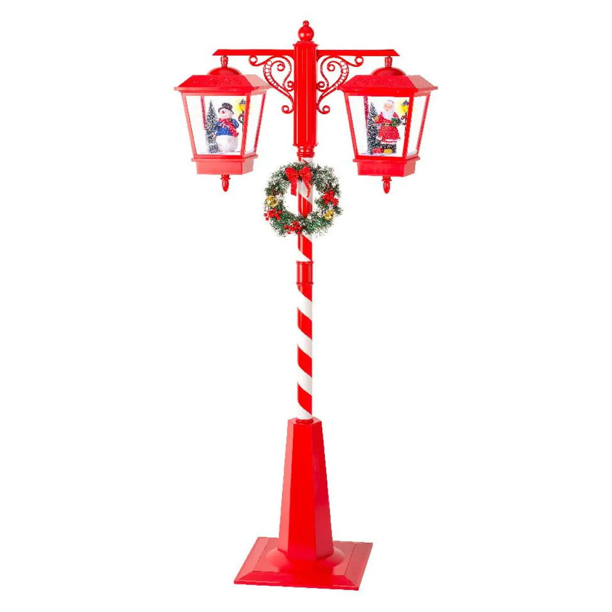 KAEMINGK Lampadaire double illuminé 66 LED (H188 cm) Noël Magique Rouge Best