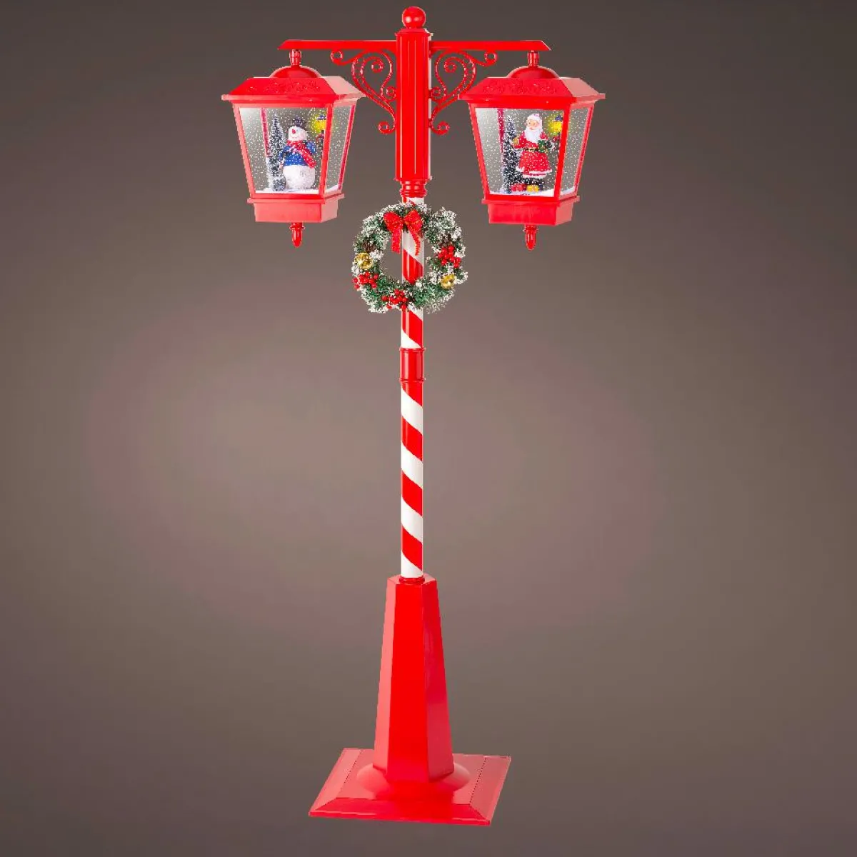 KAEMINGK Lampadaire double illuminé 66 LED (H188 cm) Noël Magique Rouge Best