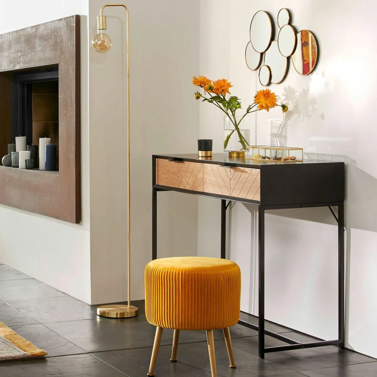 ATMOSPHERA Lampadaire en métal (H150 cm) Keli Or Clearance