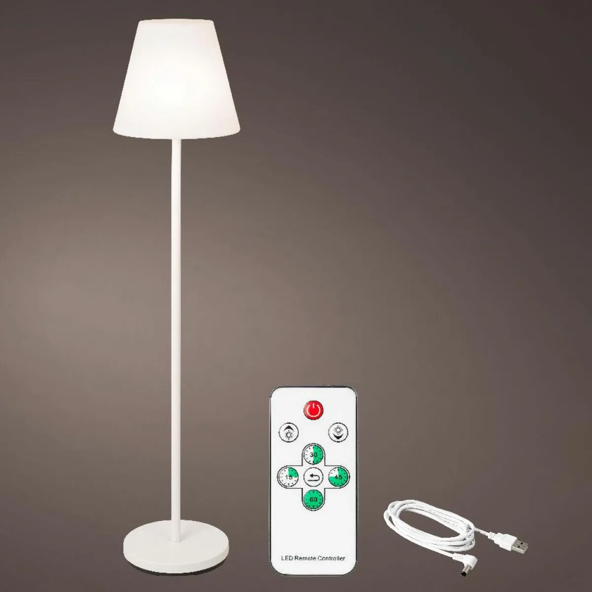 #N/A Lampadaire extérieur sans fil rechargeable USB LED (H150 cm) Brooklyn Blanc Sale