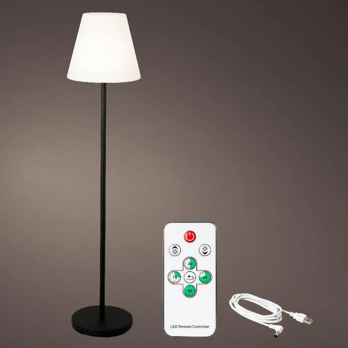 #N/A Lampadaire extérieur sans fil rechargeable USB LED (H150 cm) Brooklyn Noir Online