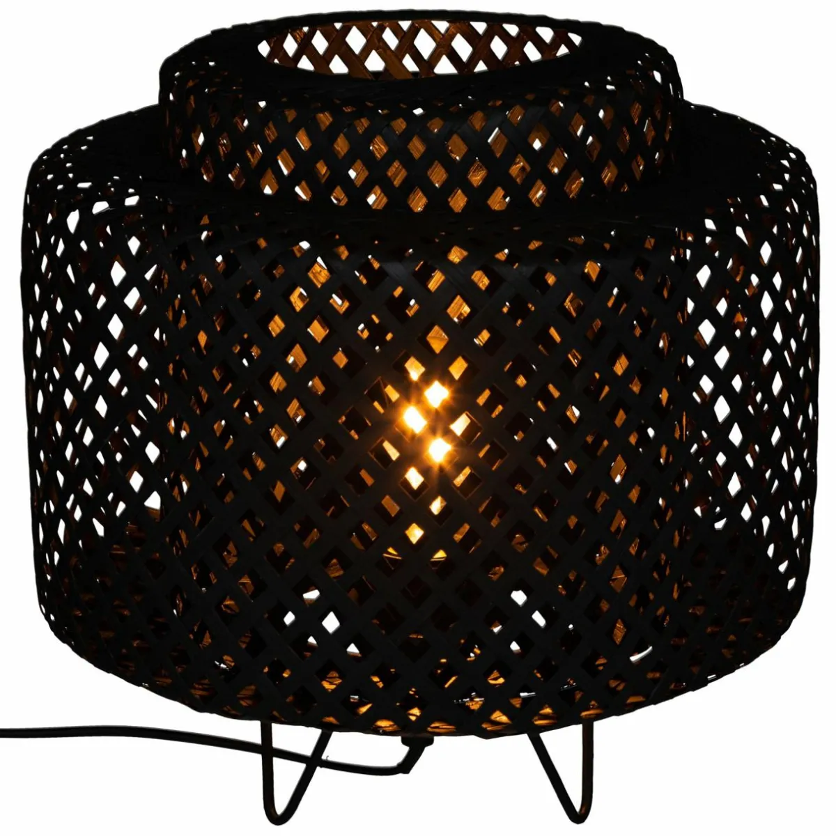 ATMOSPHERA Lampe à poser bambou (H27 cm) Liby Noir Hot
