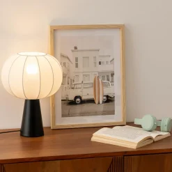 Atmosphera, cru017dateur d'intu017drieur Lampe à poser coton (25 cm) Tobie Noir Discount