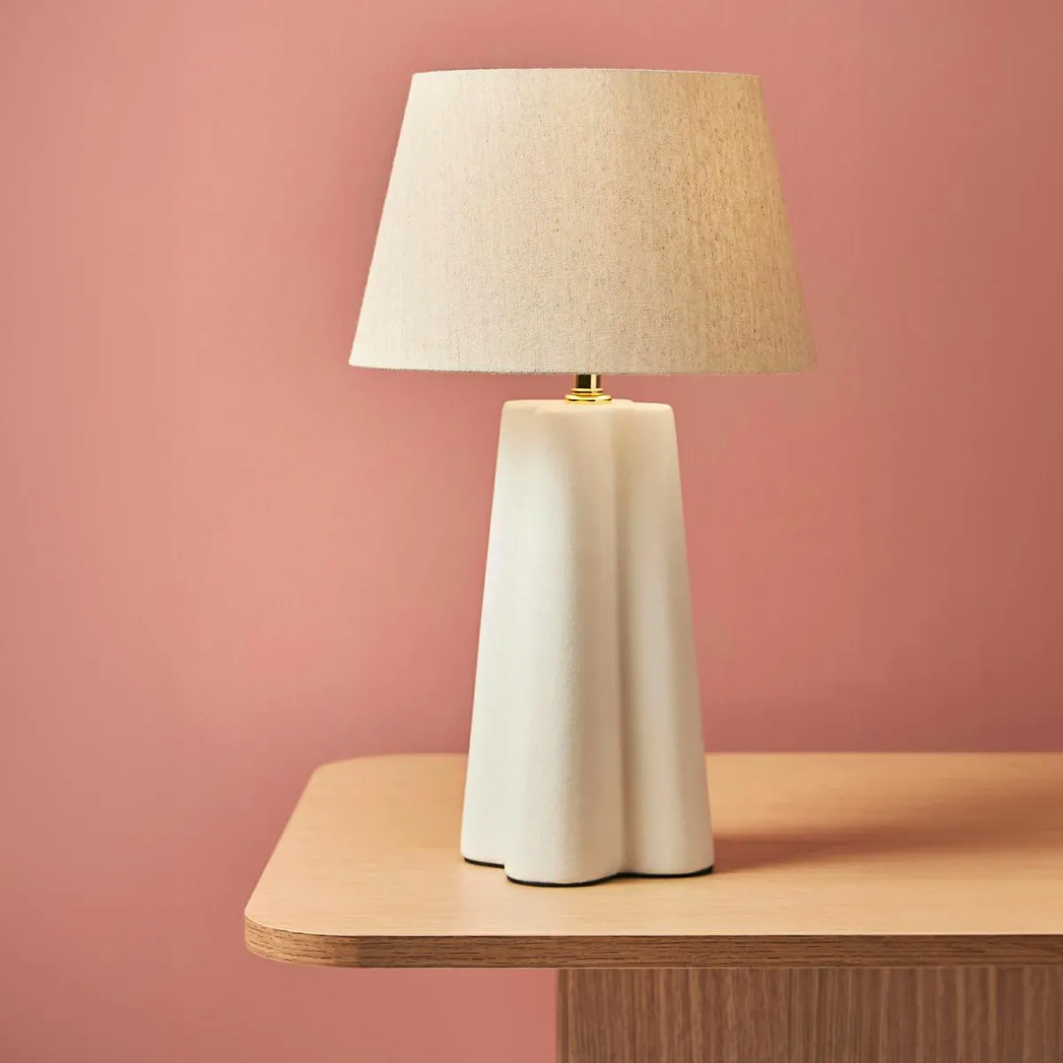 OSTARIA Lampe à poser céramique et coton (H45 cm) Cezanne he Blanc Best