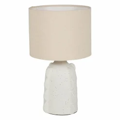 OSTARIA Lampe à poser céramique et lin (H34,5 cm) Aurora he Blanc Sale