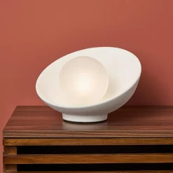 OSTARIA Lampe à poser céramique (H17 cm) Nacre he Blanc Best