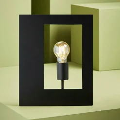 OSTARIA Lampe à poser design métal (H33,5 cm) Cuadro Noir New