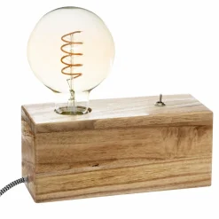 ATMOSPHERA Lampe à poser en bois (H8 cm) Tibu Naturel Clearance