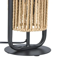 OSTARIA Lampe à poser en Corde et Métal (H37 cm) Tanzanie et beige Noir Sale