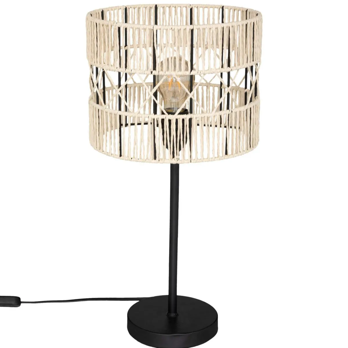 ATMOSPHERA Lampe à poser en corde (H47 cm) Cosy Beige Discount