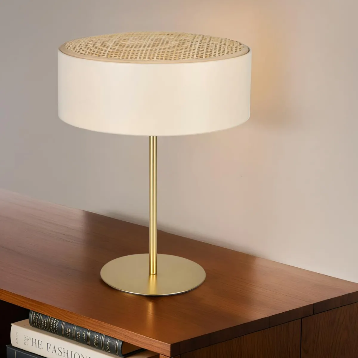 OSTARIA Lampe à poser en Métal et Bambou (H33.5 cm) Ambre Beige Online