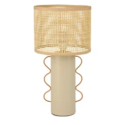 OSTARIA Lampe à poser en métal et bambou (H35 cm) Amphore Beige Best