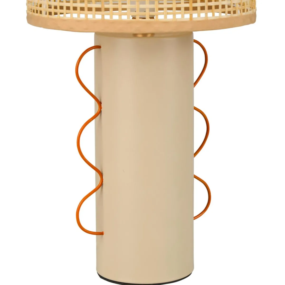 OSTARIA Lampe à poser en métal et bambou (H35 cm) Amphore Beige Best