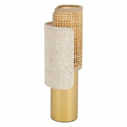 OSTARIA Lampe à poser en métal (H28 cm) Luma et doré Beige New