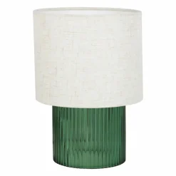 OSTARIA Lampe à poser en verre rétro (H22 cm) Teca e Vert Outlet