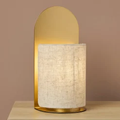OSTARIA Lampe à poser métal et lin (H27 cm) nella Or Best