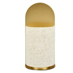 OSTARIA Lampe à poser métal et lin (H27 cm) nella Or Best