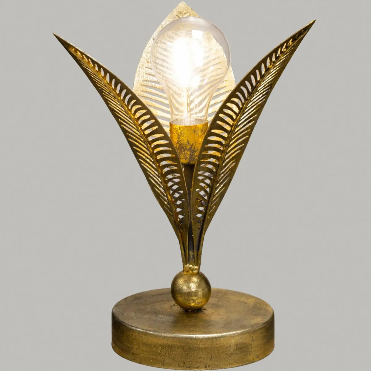 ATMOSPHERA Lampe à poser métal LED (H25 cm) Feuille Or New