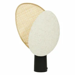 OSTARIA Lampe à poser rotin et lin (H40 cm) Almeria Beige Best