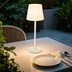 #N/A Lampe de table sans fil rechargeable USB LED (H40 cm) Manhattan Blanc Outlet