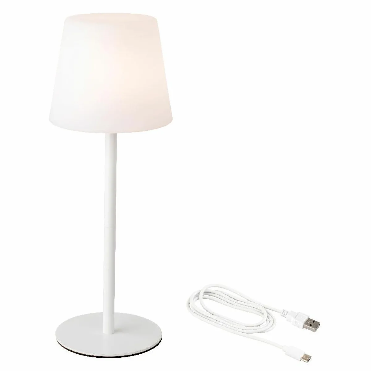 #N/A Lampe de table sans fil rechargeable USB LED (H40 cm) Manhattan Blanc Outlet
