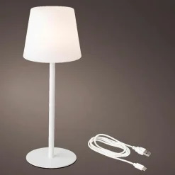 #N/A Lampe de table sans fil rechargeable USB LED (H40 cm) Manhattan Blanc Outlet