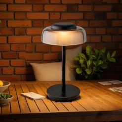 #N/A Lampe de table sans fil rechargeable USB 18 LED (H28 cm) Tribeca Noir Outlet