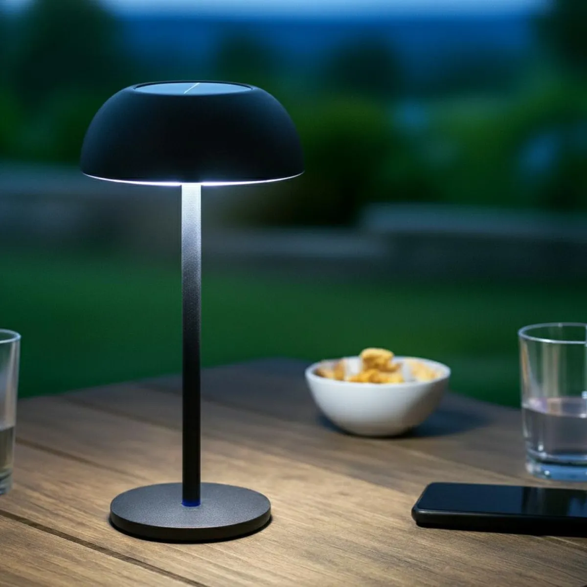 KAEMINGK Lampe de table solaire LED (H33 cm) Malibu Noir Discount