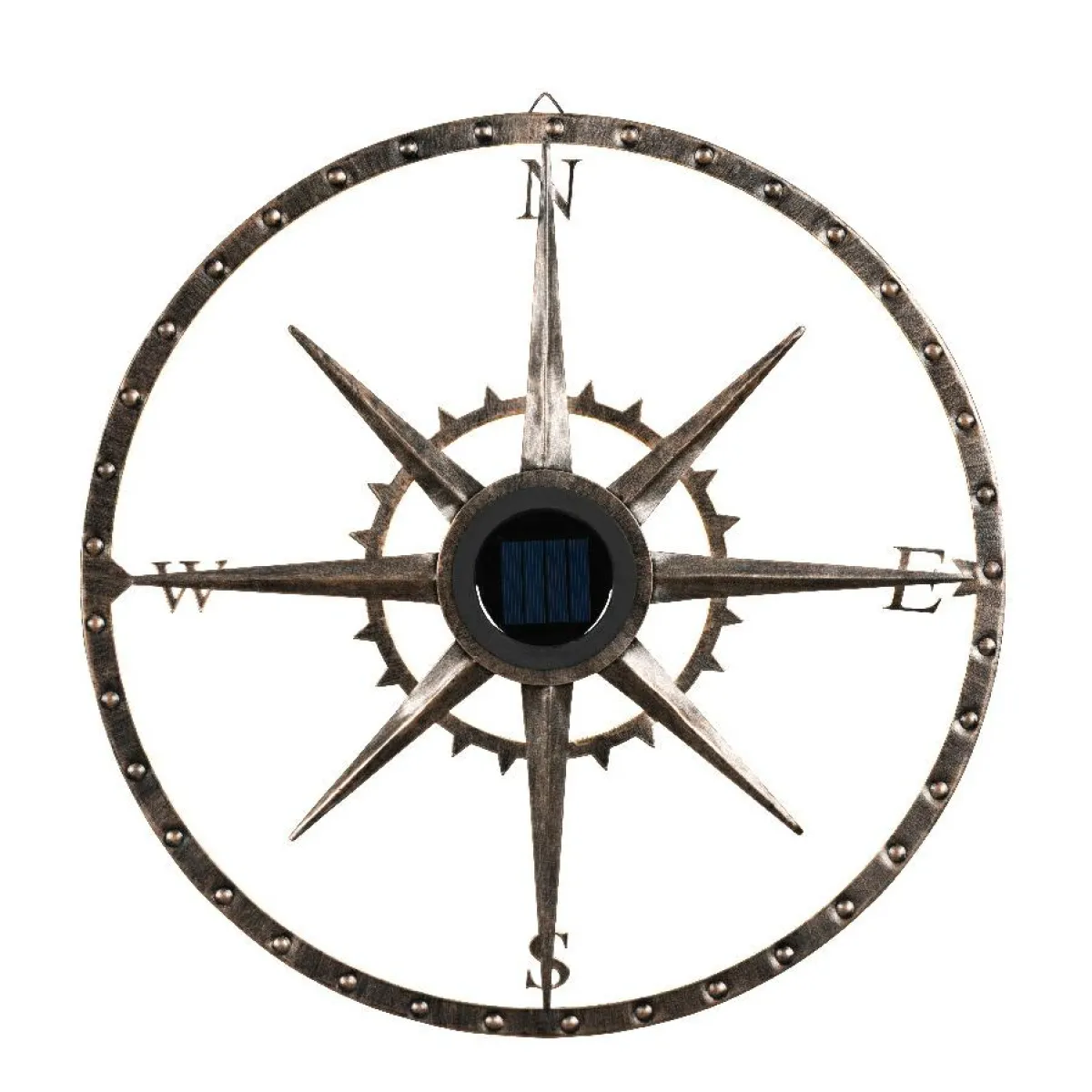 KAEMINGK Lampe murale solaire en métal (D41 cm) Compass pâtiné et blanc chaud Or Online