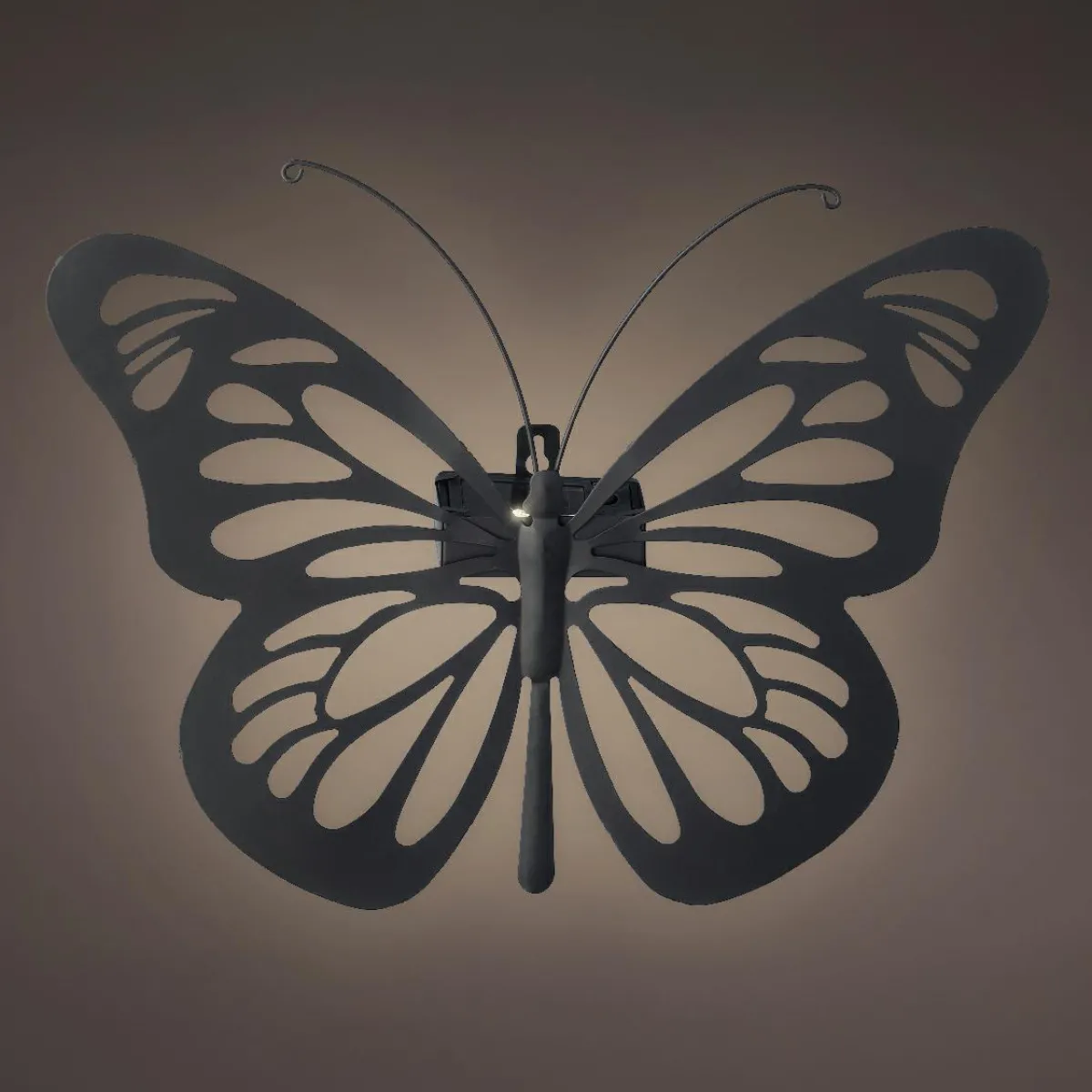 KAEMINGK Lampe murale solaire en métal (H26,5 cm) Papillon Noir New