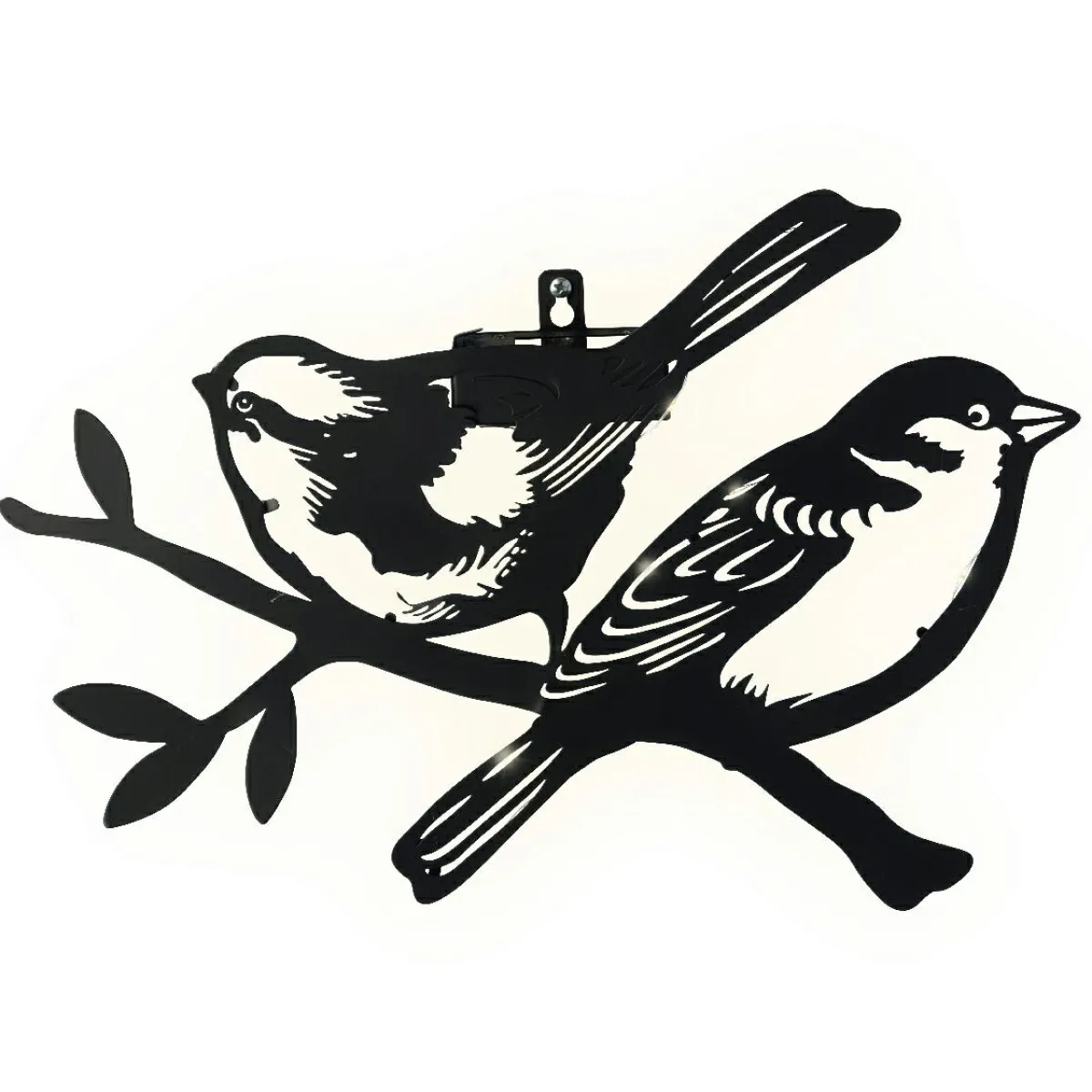 #N/A Lampe murale solaire en métal (H23,5 cm) Duo d'oiseaux Noir Online